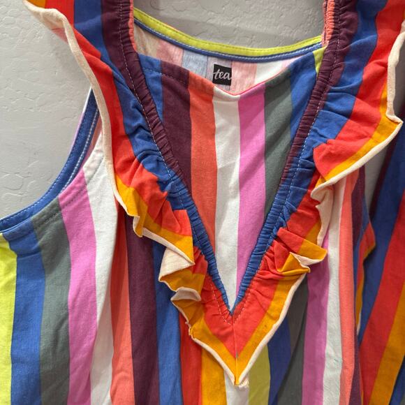 Tea Collection Rainbow Stripe Ruffle Tank & Skort Matching Outfit - Picture 3 of 10